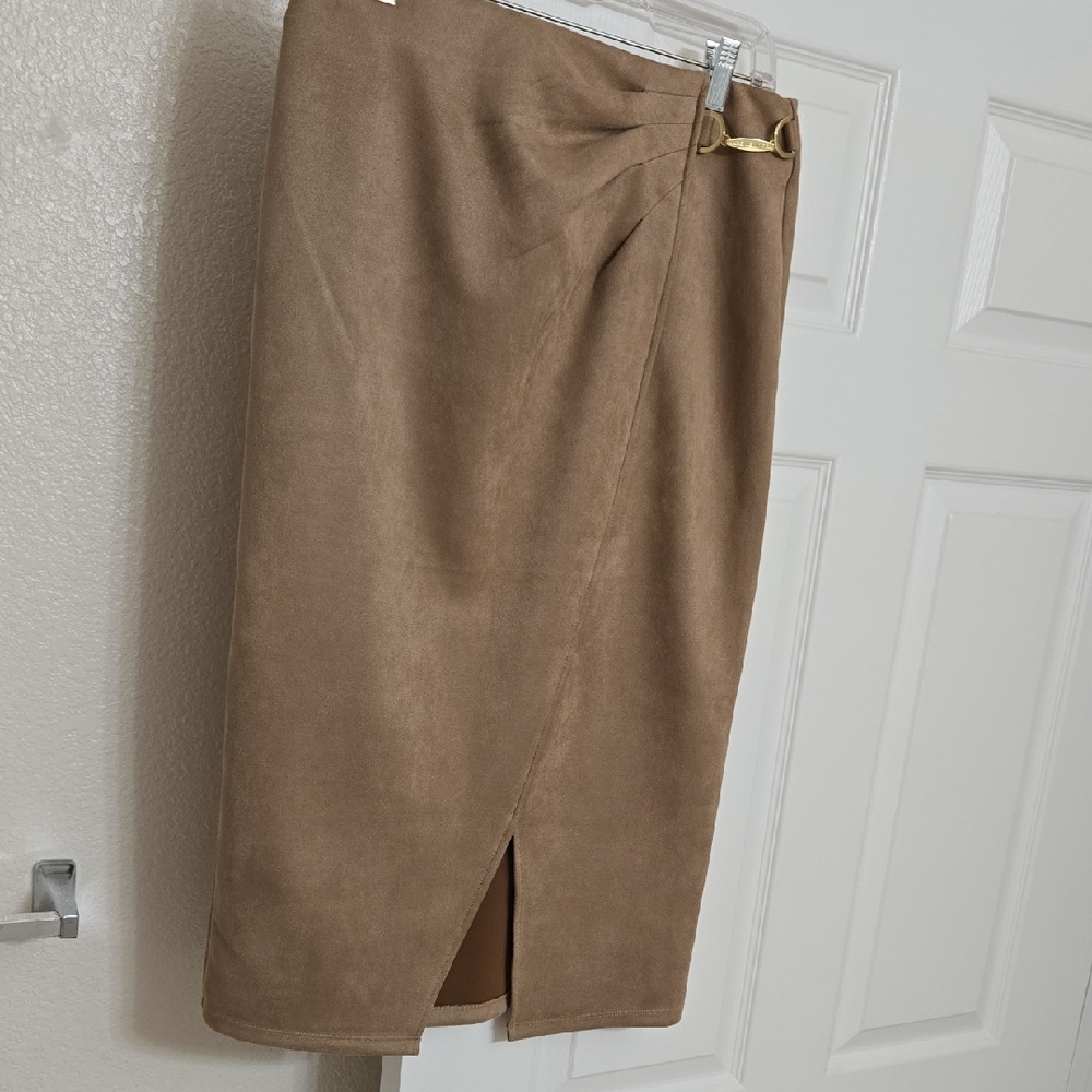 Marc Newyork Tan Pencil Midi Skirt for Work